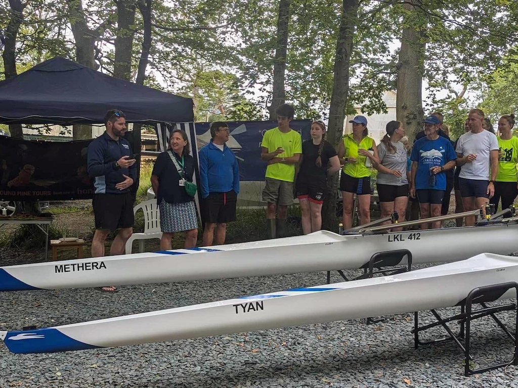 The boat naming ceremony at Lakeland Rowing Club HQ in Keswick