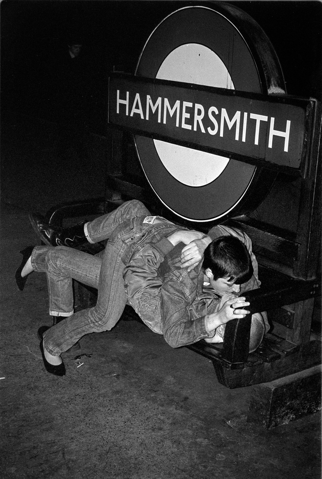 Kissing By subculture photographer Derek Ridgers