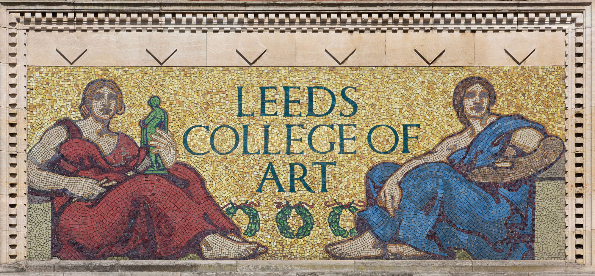 Leeds College Of Art, Mosaic By Gilbert Moira, Vernon Street Building (1903), Vernon Street, Leeds.