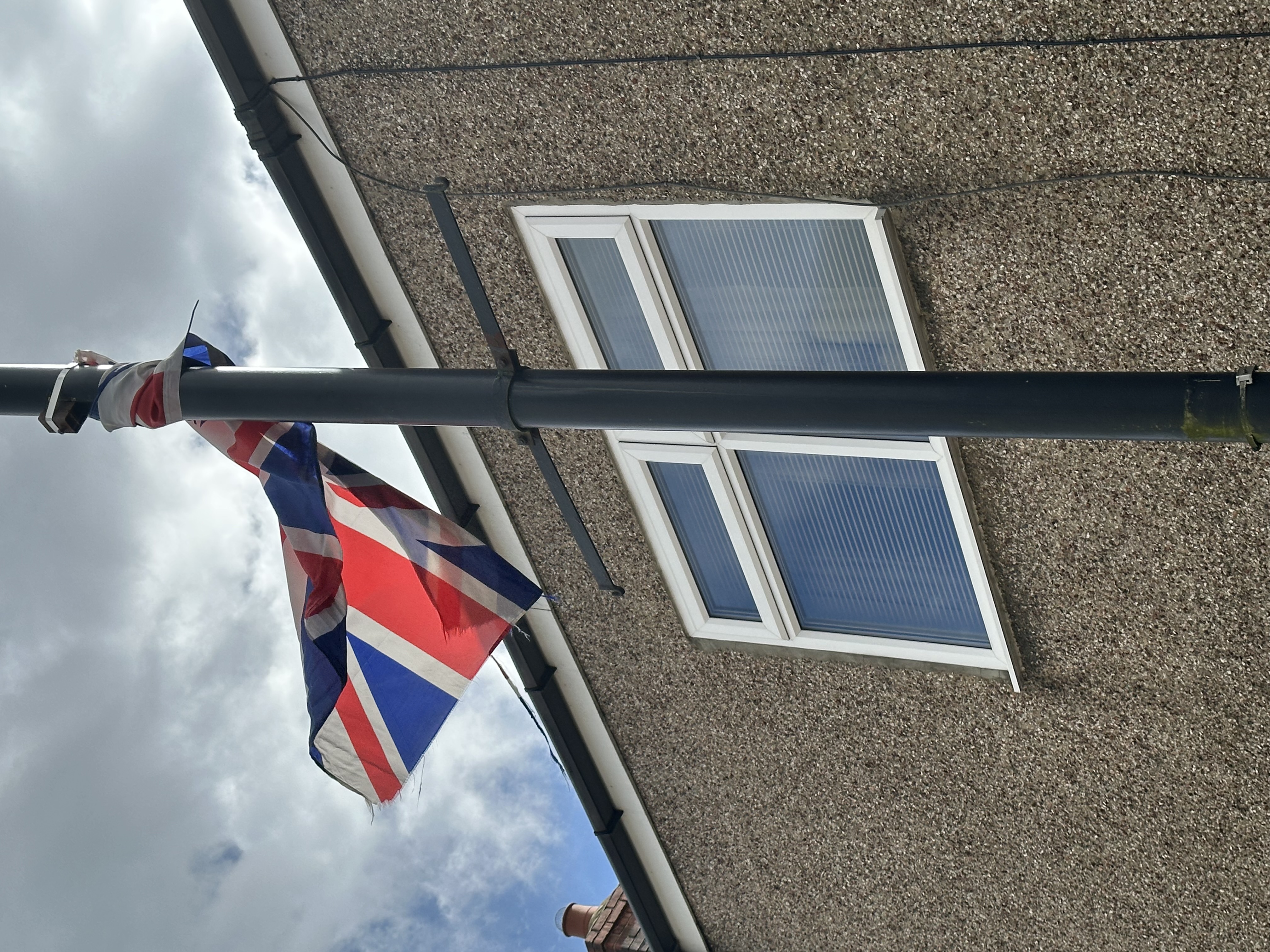 A Union Flag on a lampost in County Durham
