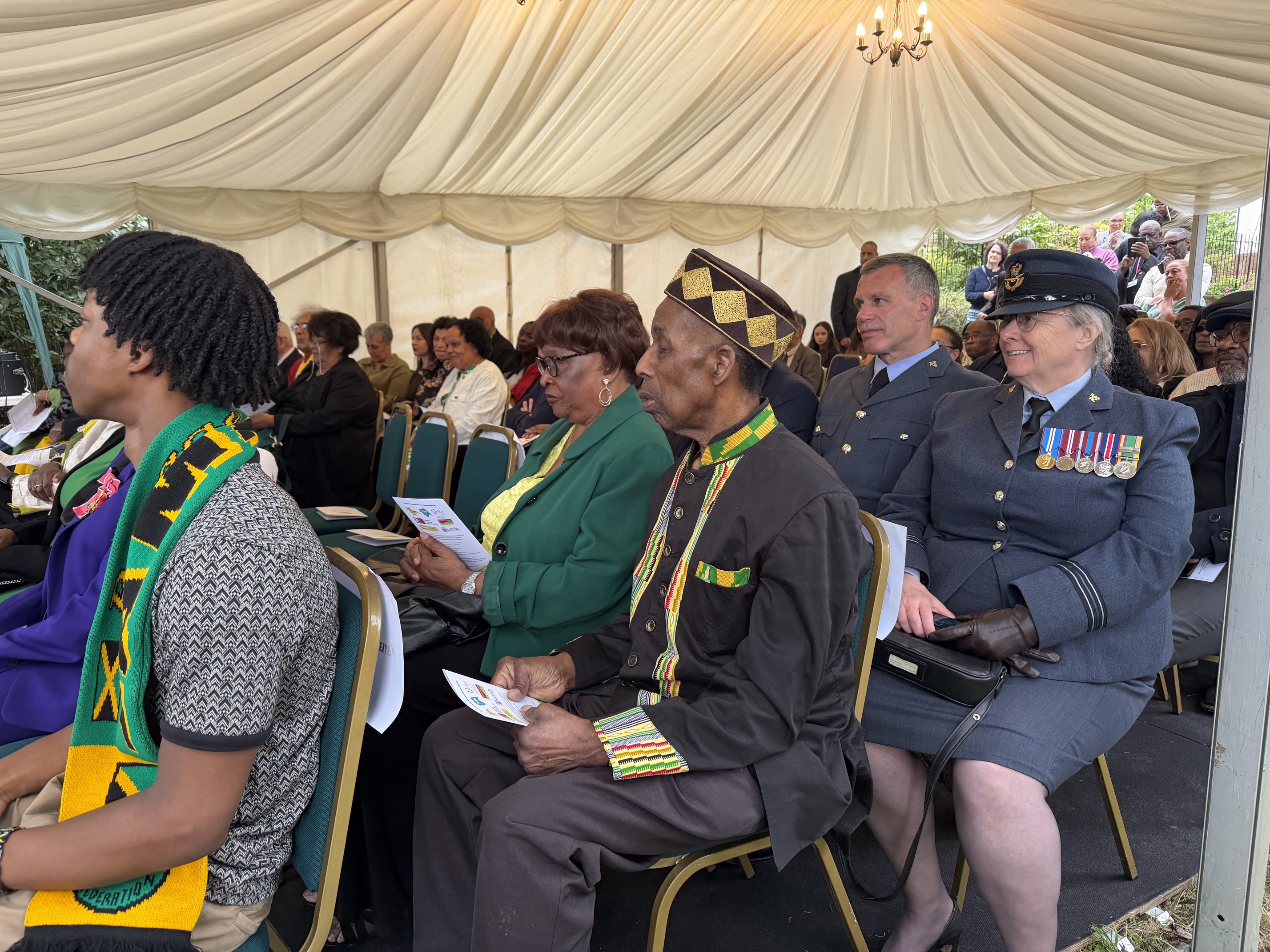 Attendees at Friday evening's Jamaica House event