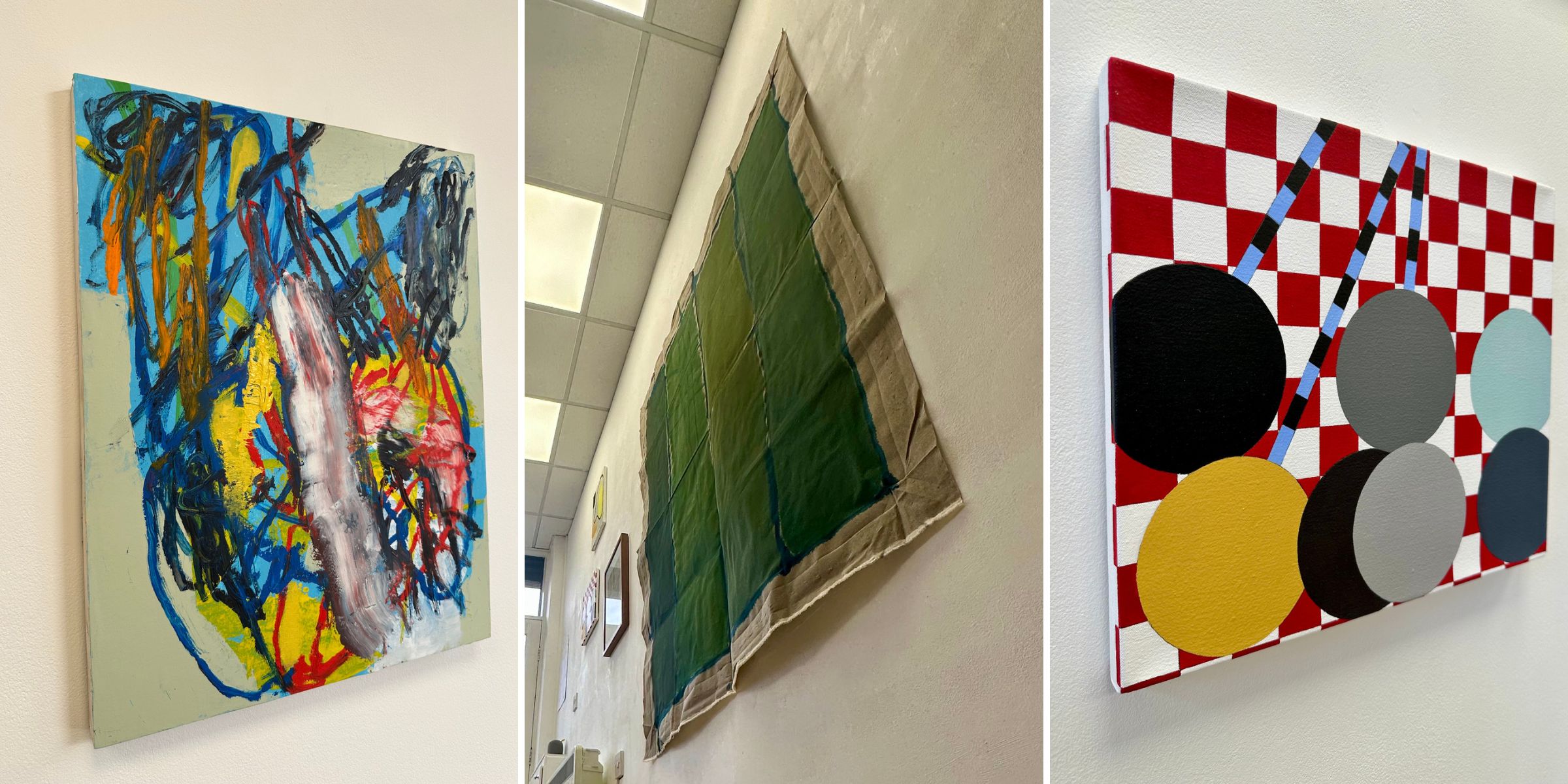 At 50 MV, an artist-run gallery tucked into an unexpected corner of Merseyside, curators Luke Skiffington and James Bacchi-Andreoli have brought together 15 artists whose work stretches, cuts, folds and reassembles the language of painting