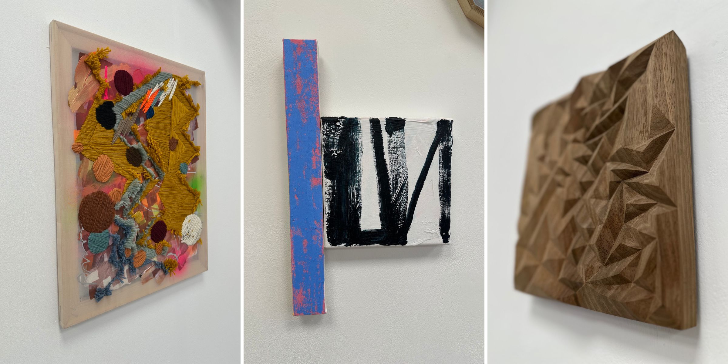 At 50 MV, an artist-run gallery tucked into an unexpected corner of Merseyside, curators Luke Skiffington and James Bacchi-Andreoli have brought together 15 artists whose work stretches, cuts, folds and reassembles the language of painting