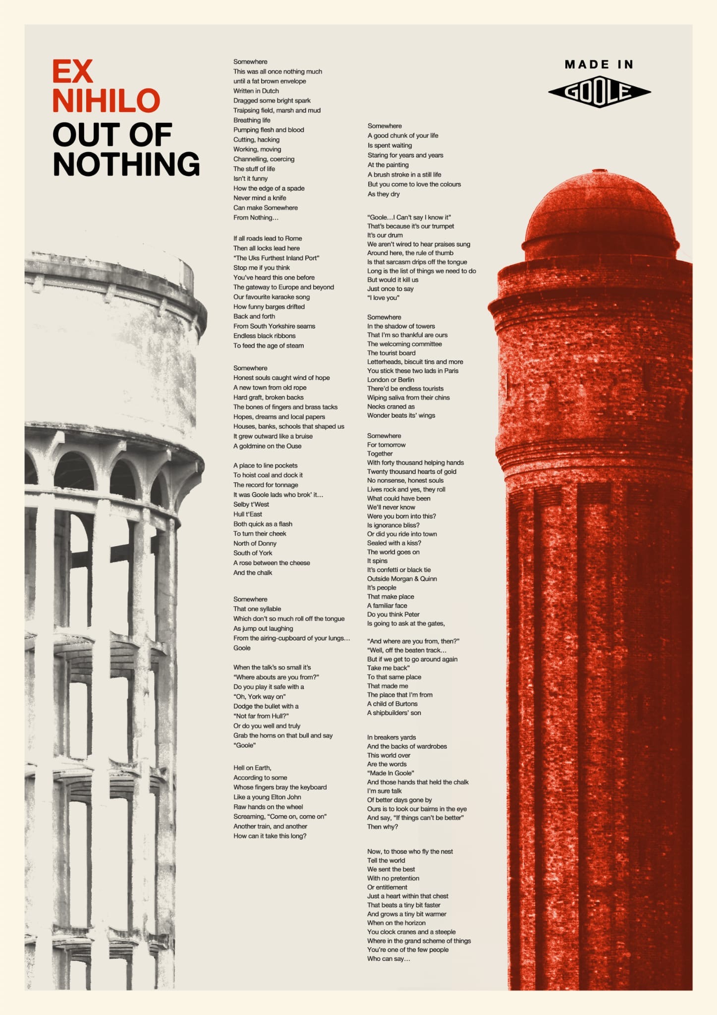 Ex Nihilo: Out of Nothing. A poem for Goole