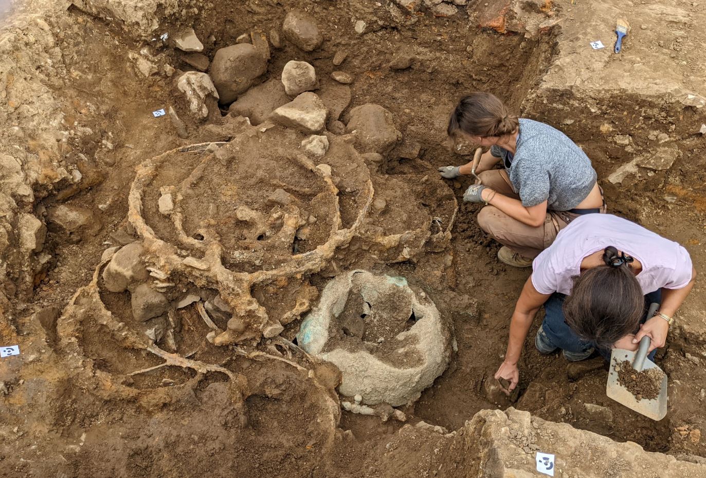 Durham University archaeologists on site (Image: Durham University)