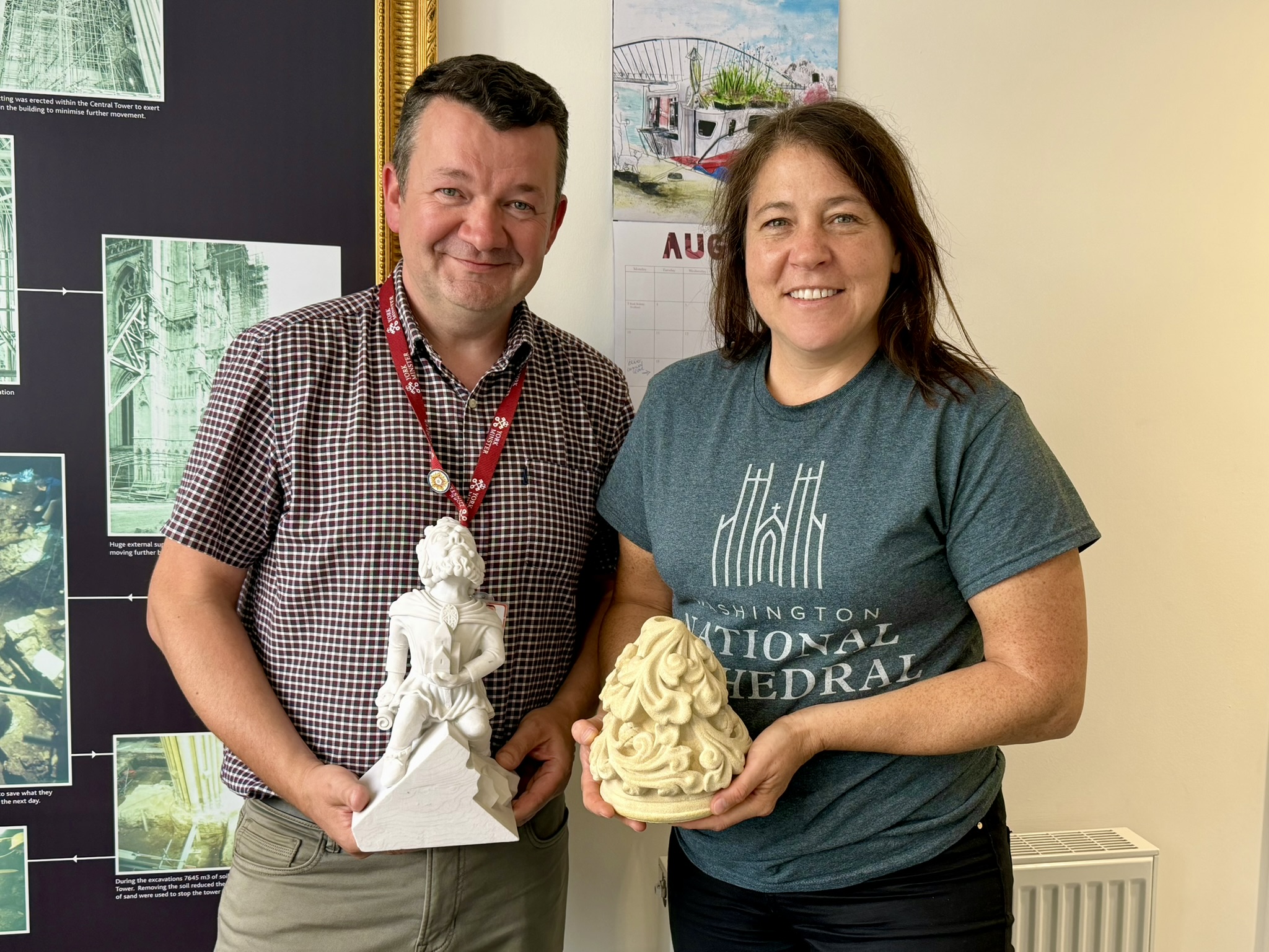 Minster Head of Works Paul Peirson and Research and Innovation Manager Laura Cotter