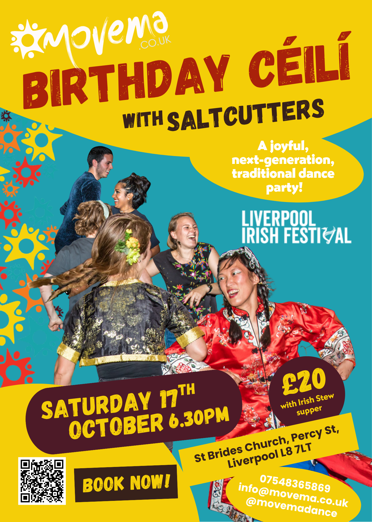 Movema turns 17 this Saturday with live music, an inclusive dance floor and an Irish stew. As part of Liverpool Irish Festival