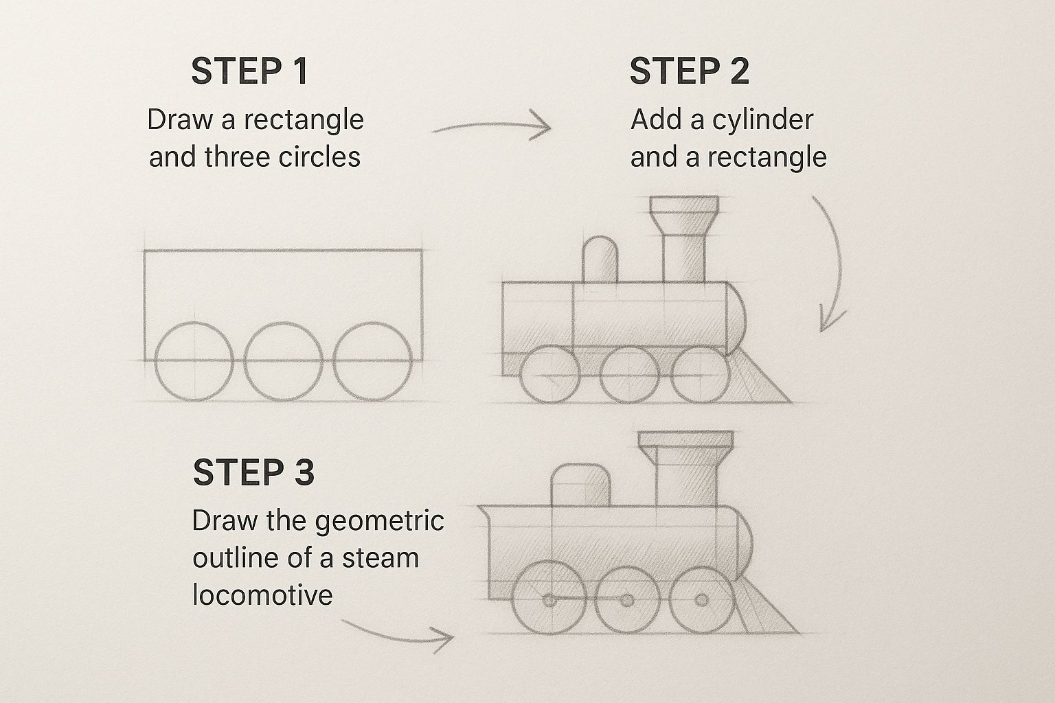 Infographic about train images for drawing