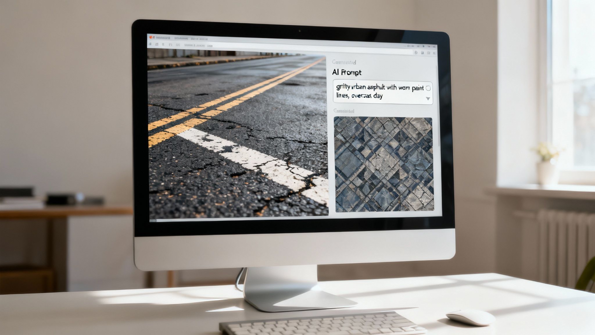 AI-generated image showing a variety of different textures arranged in a grid.