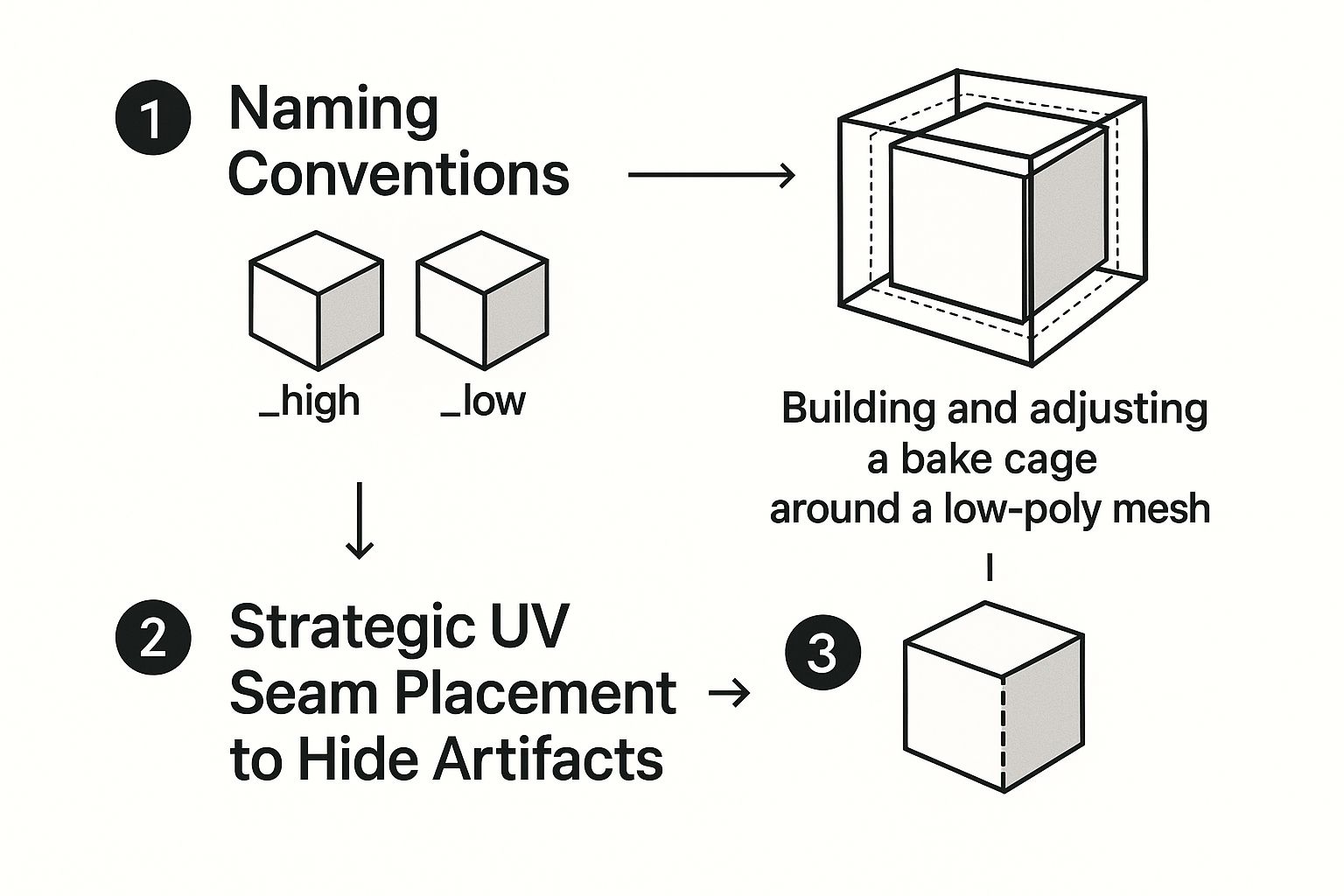 Infographic about how to make normal map