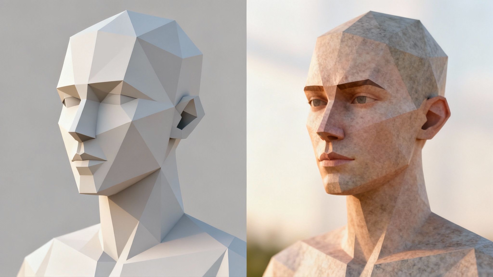 A detailed 3D model of a sci-fi helmet showing intricate surface details made possible by a normal map.
