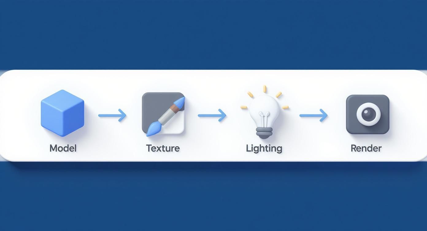 Infographic about 3d rendering of products