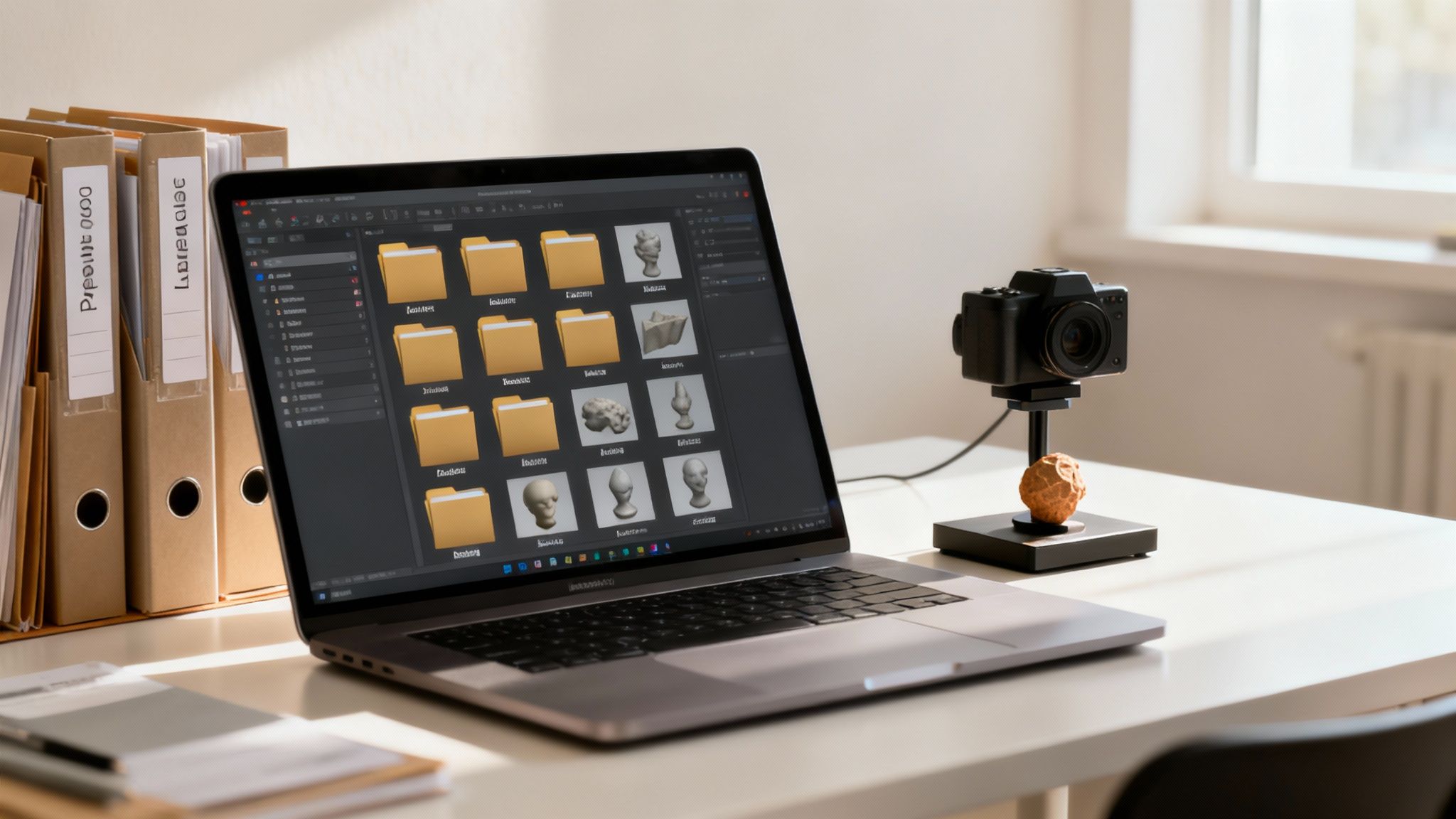 An abstract 3D model with intricate geometric patterns, representing the complexity of 3D data.