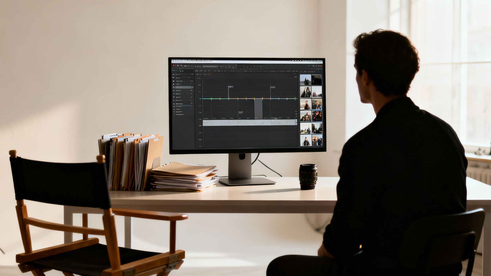 A creative team collaborating around a table, illustrating an organised workflow.