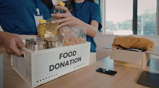 gráfico de donaciones de alimentos comestibles