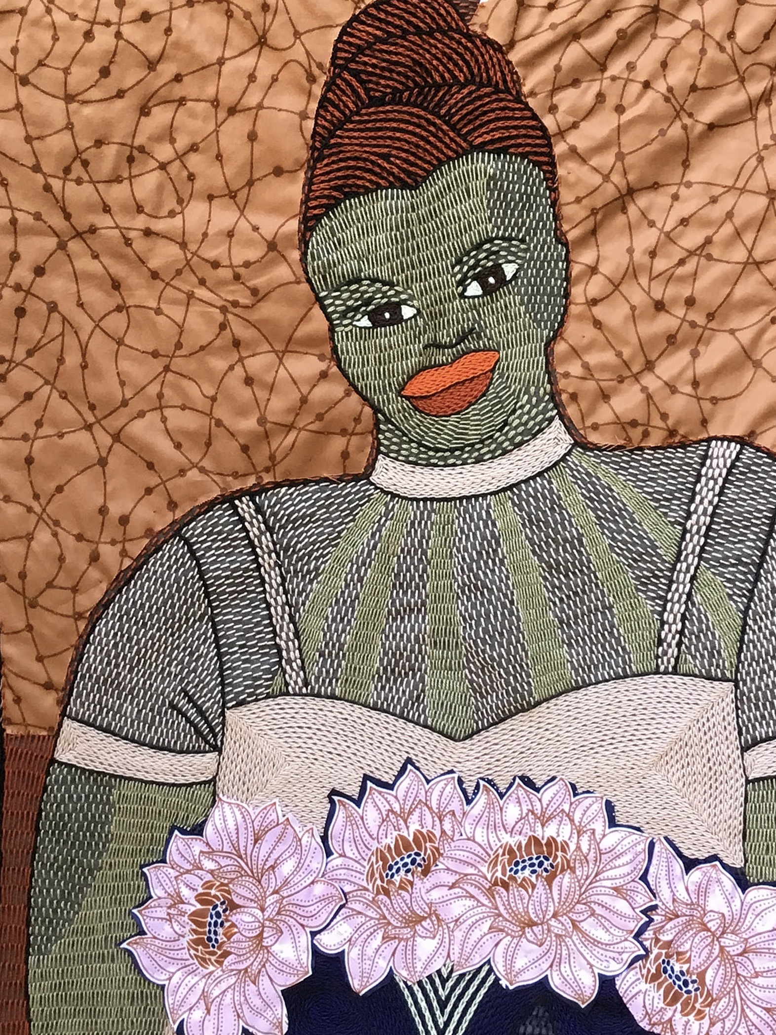 Appliqué fabric, embroidery, 85x73cm, 2024.