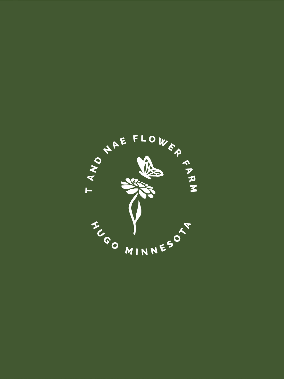 T and Nae Flower Farm logo design and branding