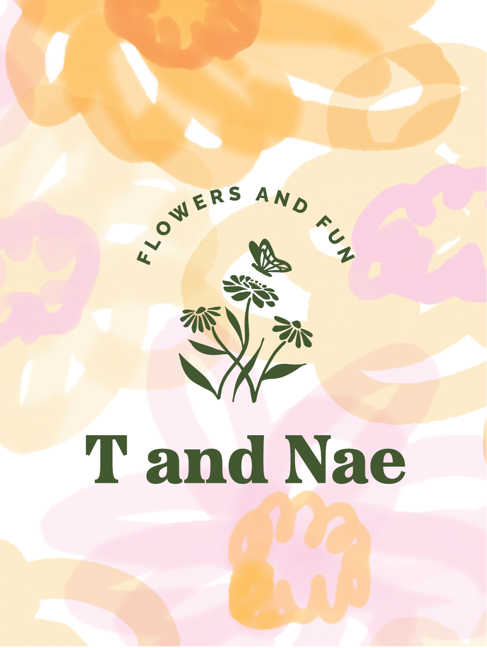 T and Nae Flower Farm logo design and branding