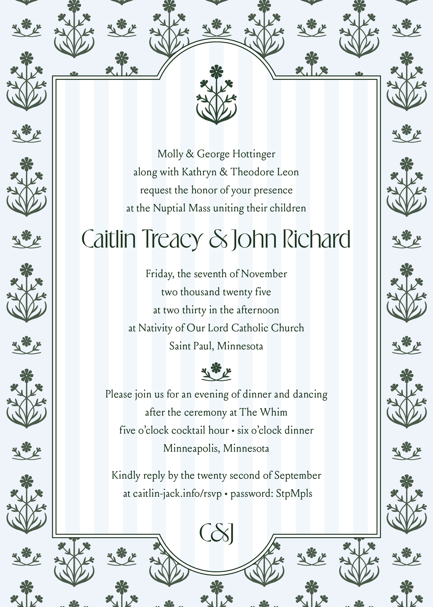 Wedding invitation design by Caitlin Hottinger