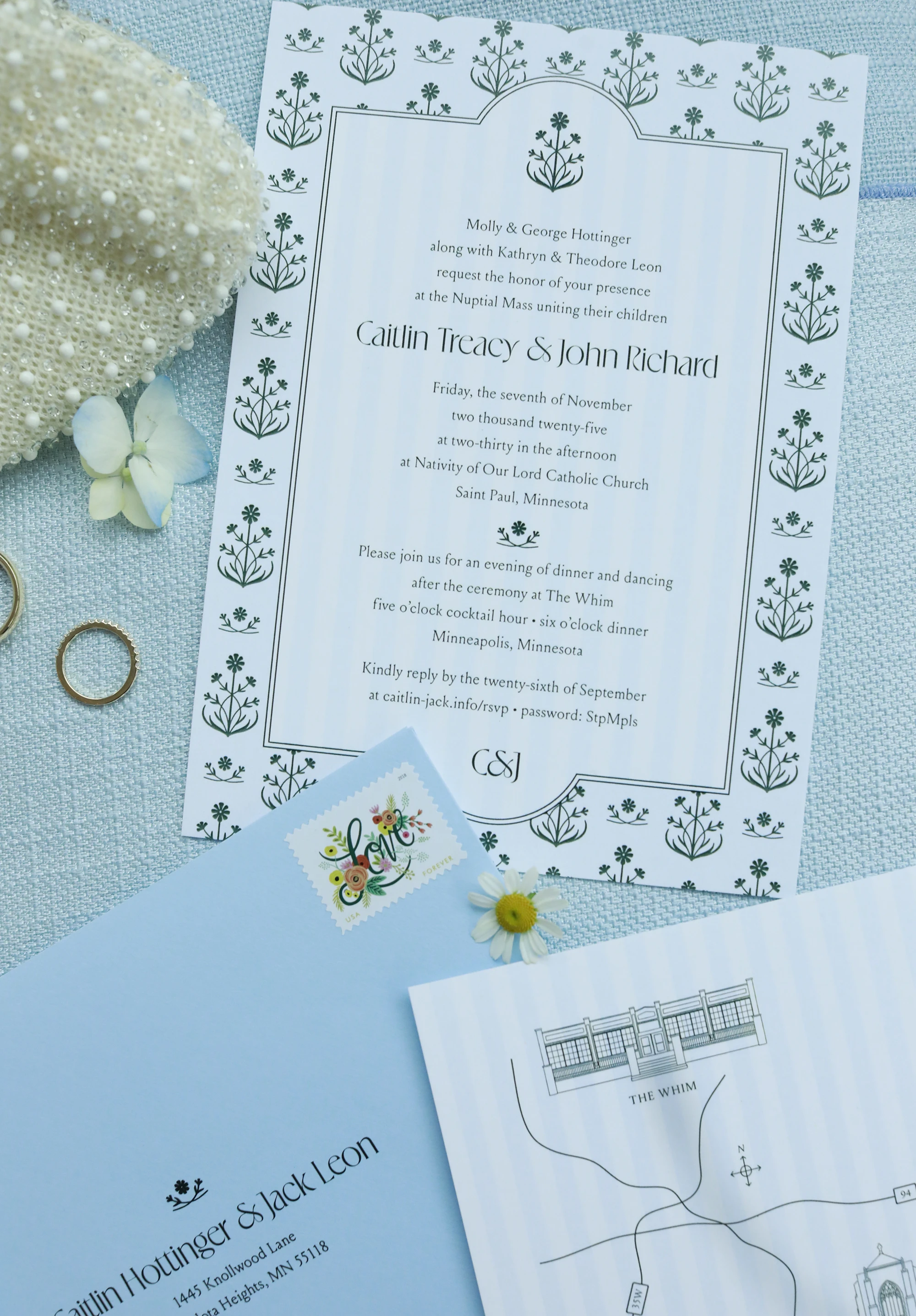 Wedding invitation design by Caitlin Hottinger