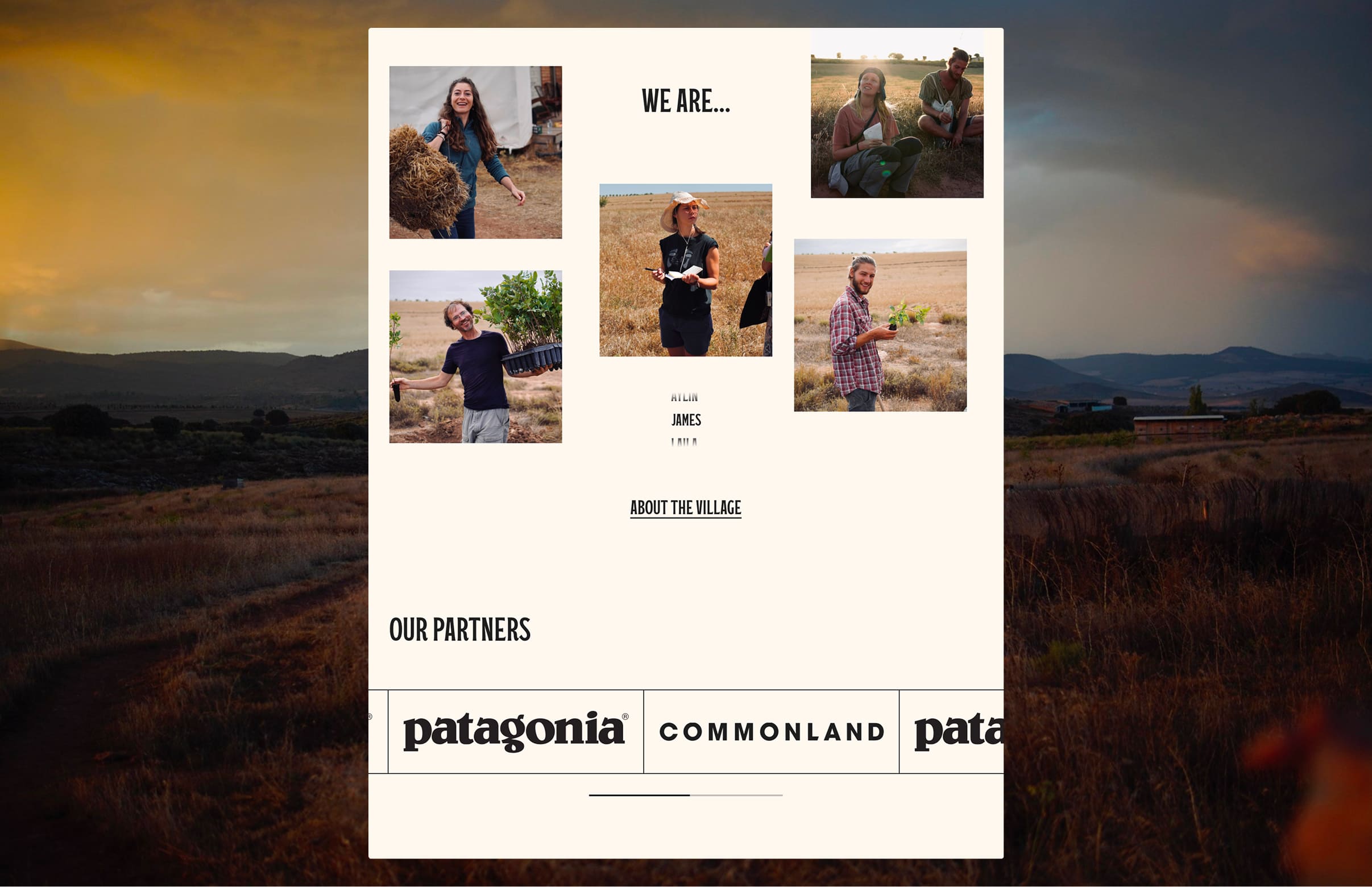 About section of la junquera website design, showcased on an image of the farms location
