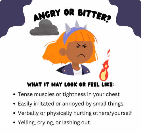 Angry or bitter