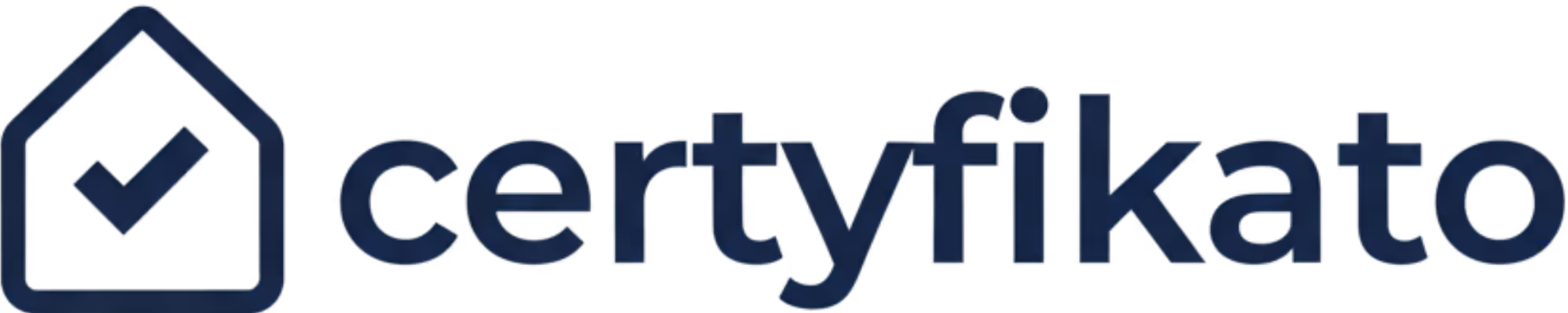 logo zweryfikowany domek i logotyp certyfikato,