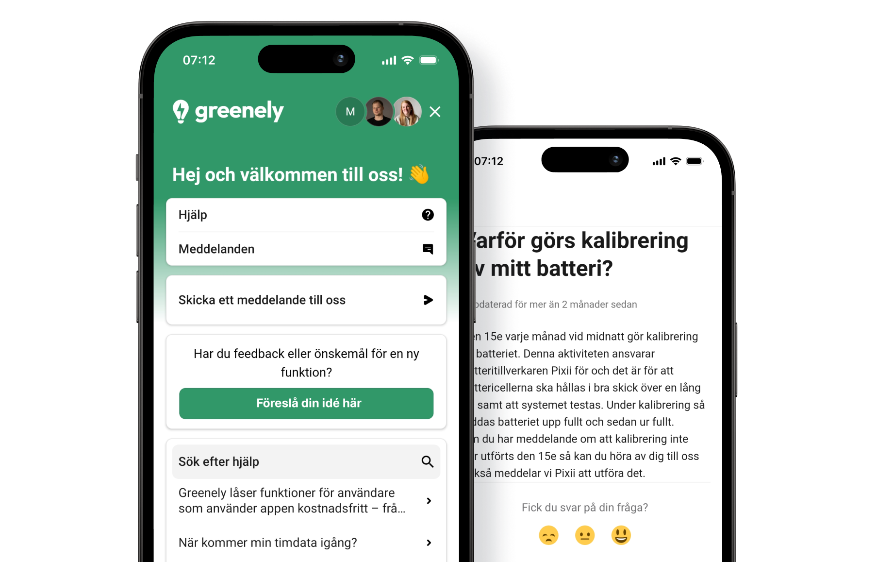 Support i Greenely-appen