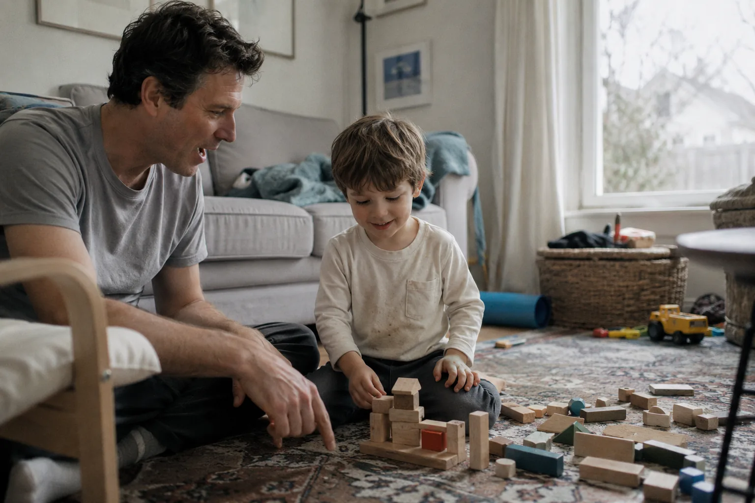 Family using ABA parent training techniques during daily routines in Marietta, GA