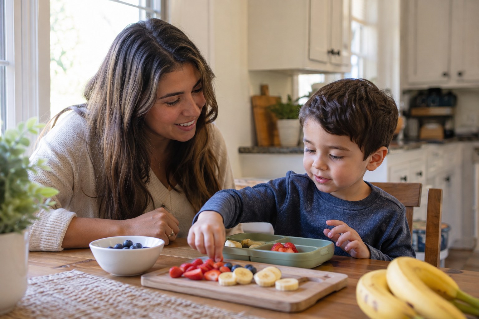 Child practicing independence and household routines with family-focused home-based ABA therapy in Sandy Springs, GA