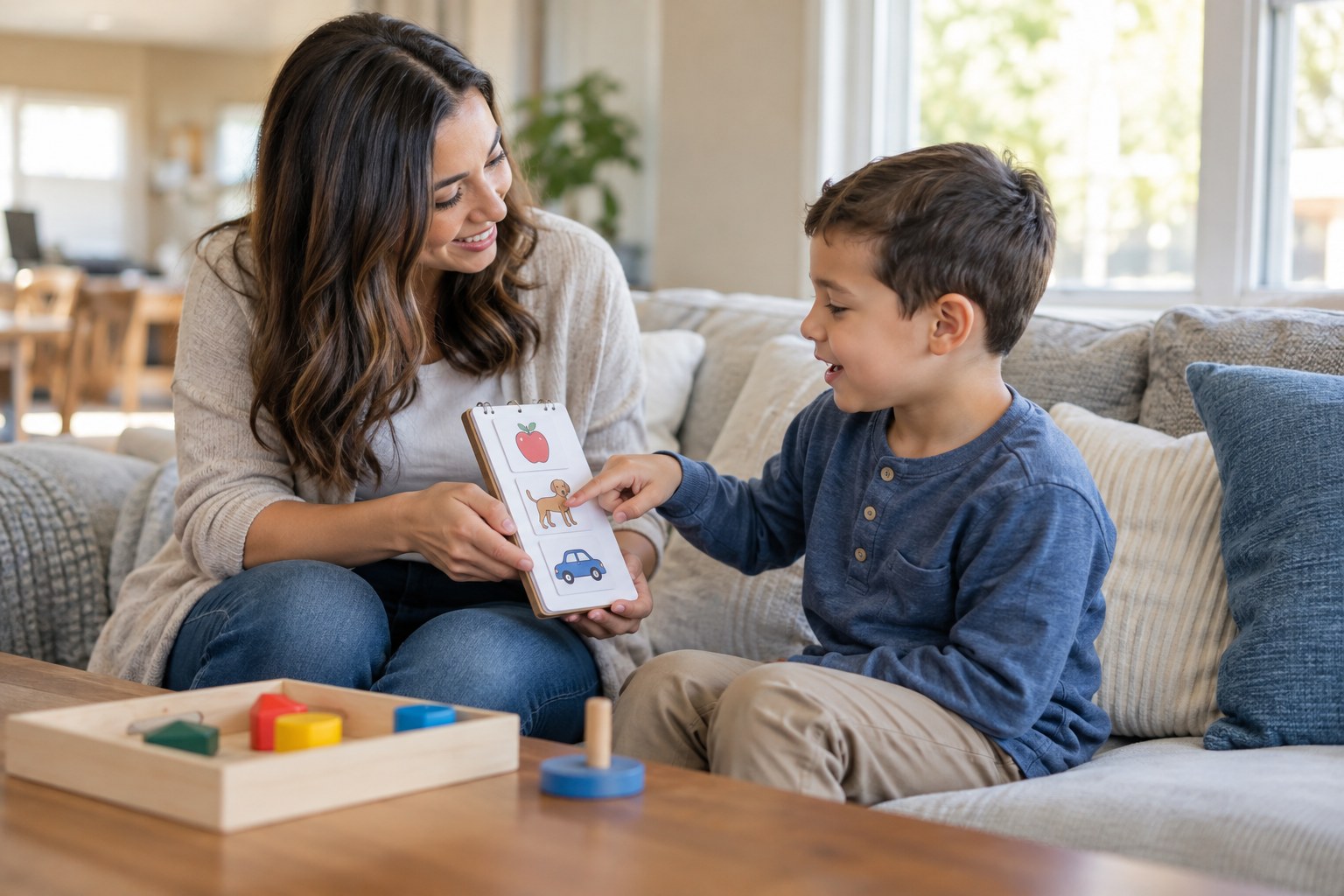 Family-Focused Home-Based ABA Therapy in Sandy Springs, GA supporting communication and daily living skills within a familiar home environment