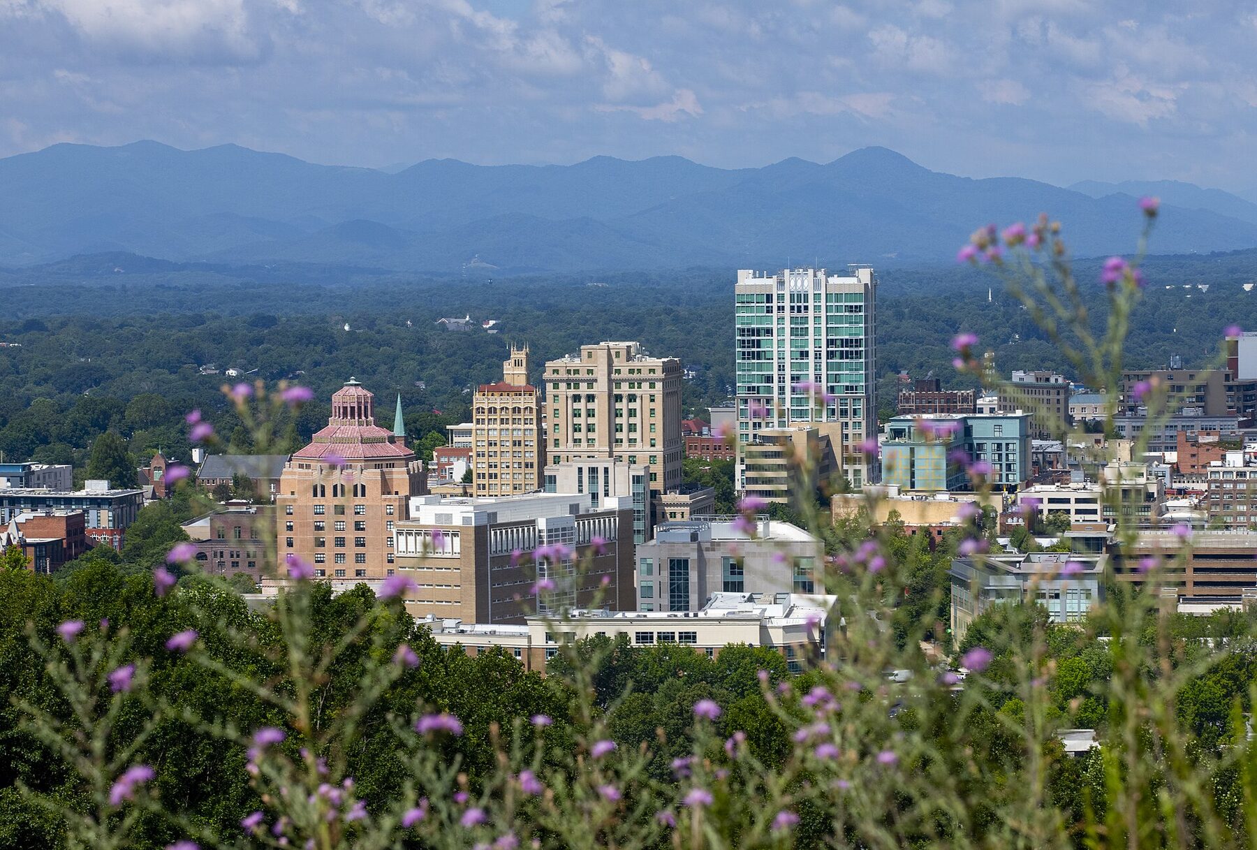 Aerial view of Asheville, North Carolina