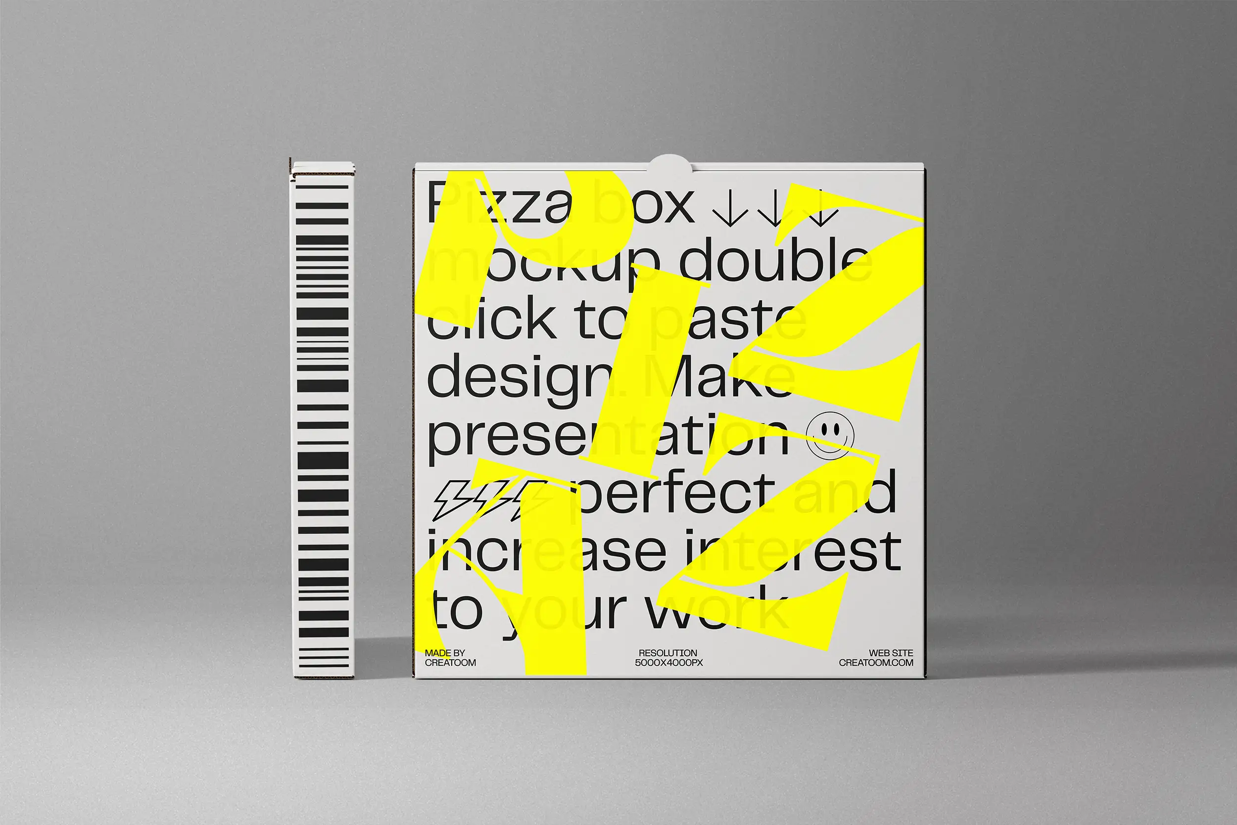 A pizza packaging box.