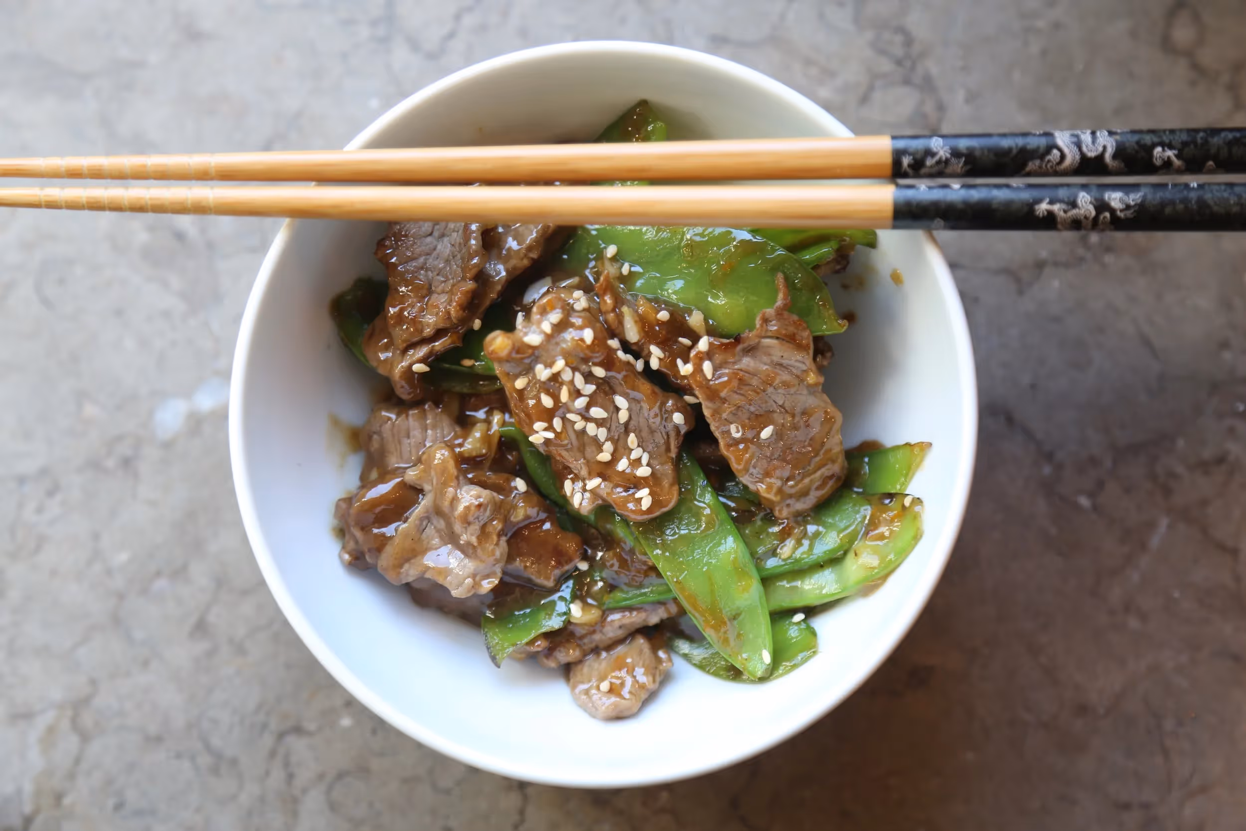 Stir Fried Steak & Snow Peas