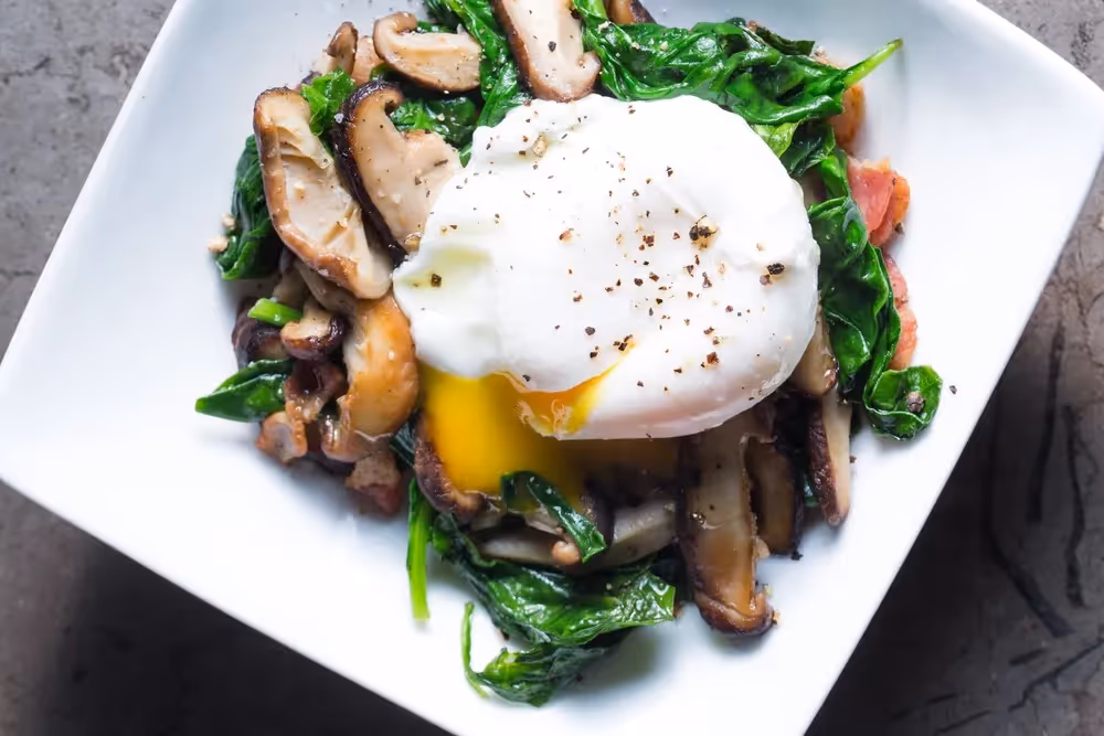 Shiitake Spinach Egg Thing
