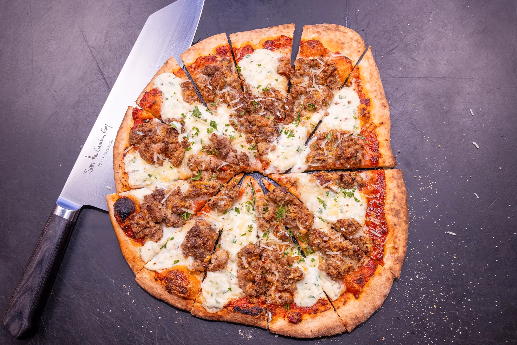 Spicy Meatball Pizza
