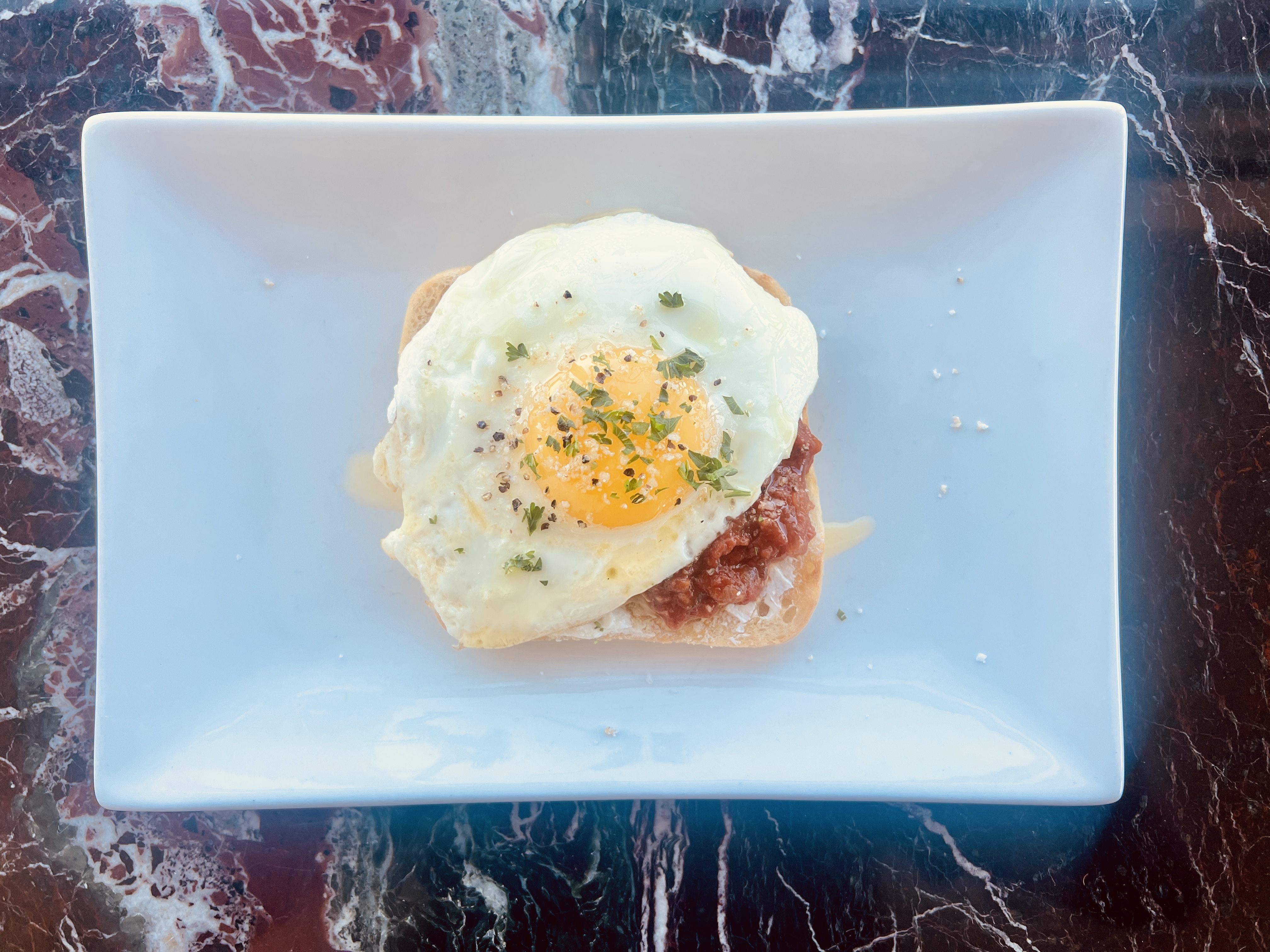 Marinara & Goat Cheese Eggs