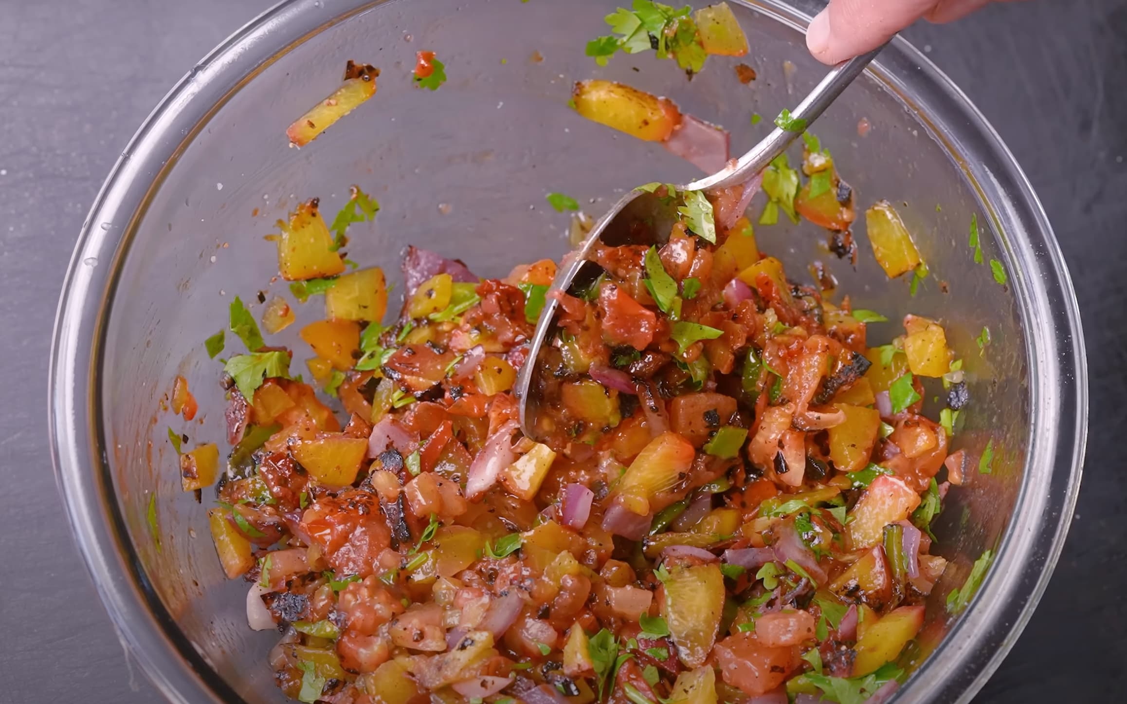 Charred Tomato & Peach Salsa