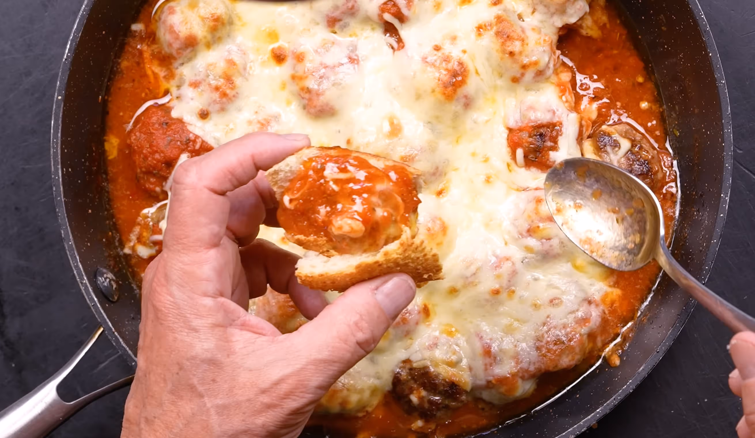 Cheesy One Pan Meatball Sub