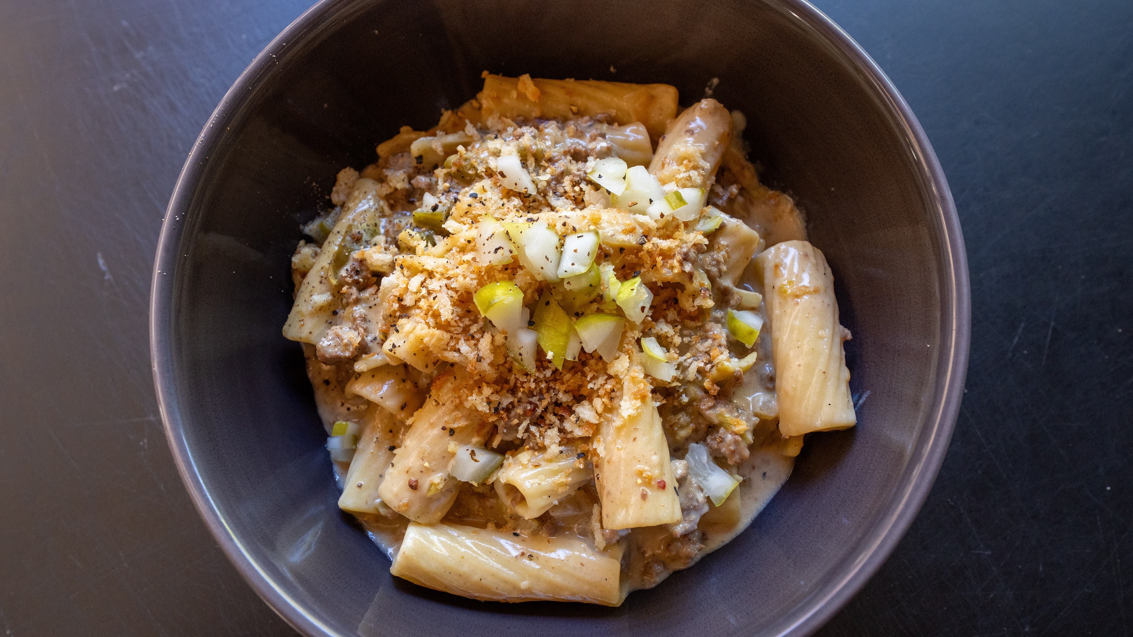 Green Chile Cheeseburger Pasta