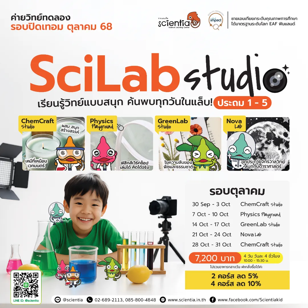 ซายเอนเทีย ศูนย์การเรียนรู้วิทยาศาสตร์สำหรับเด็กประถม คอร์สติว สสวท. วิทยาศาสตร์