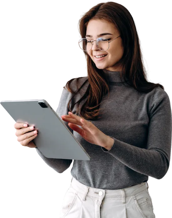 Girl Reading Ipad