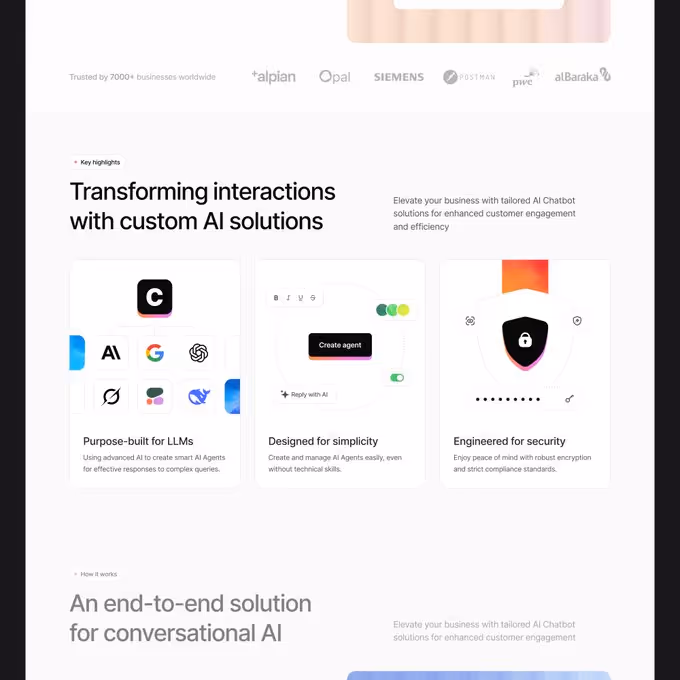 The website for a company that sells products.