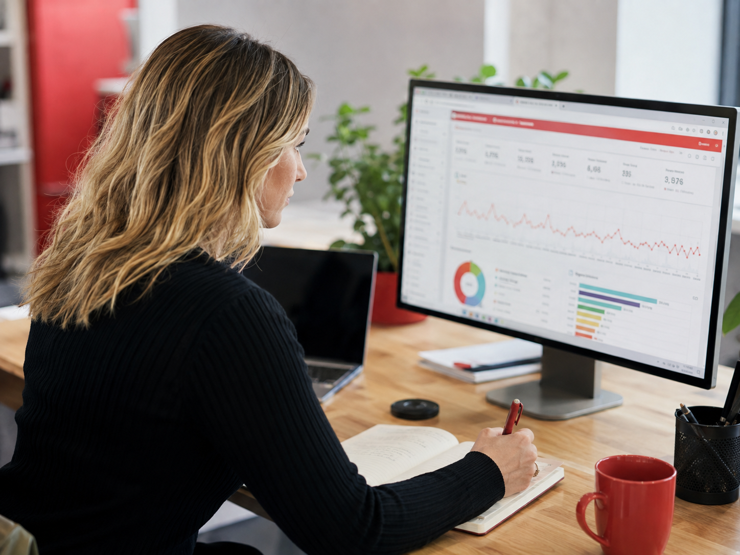 Professionnelle analysant les performances d’une campagne de publicité digitale