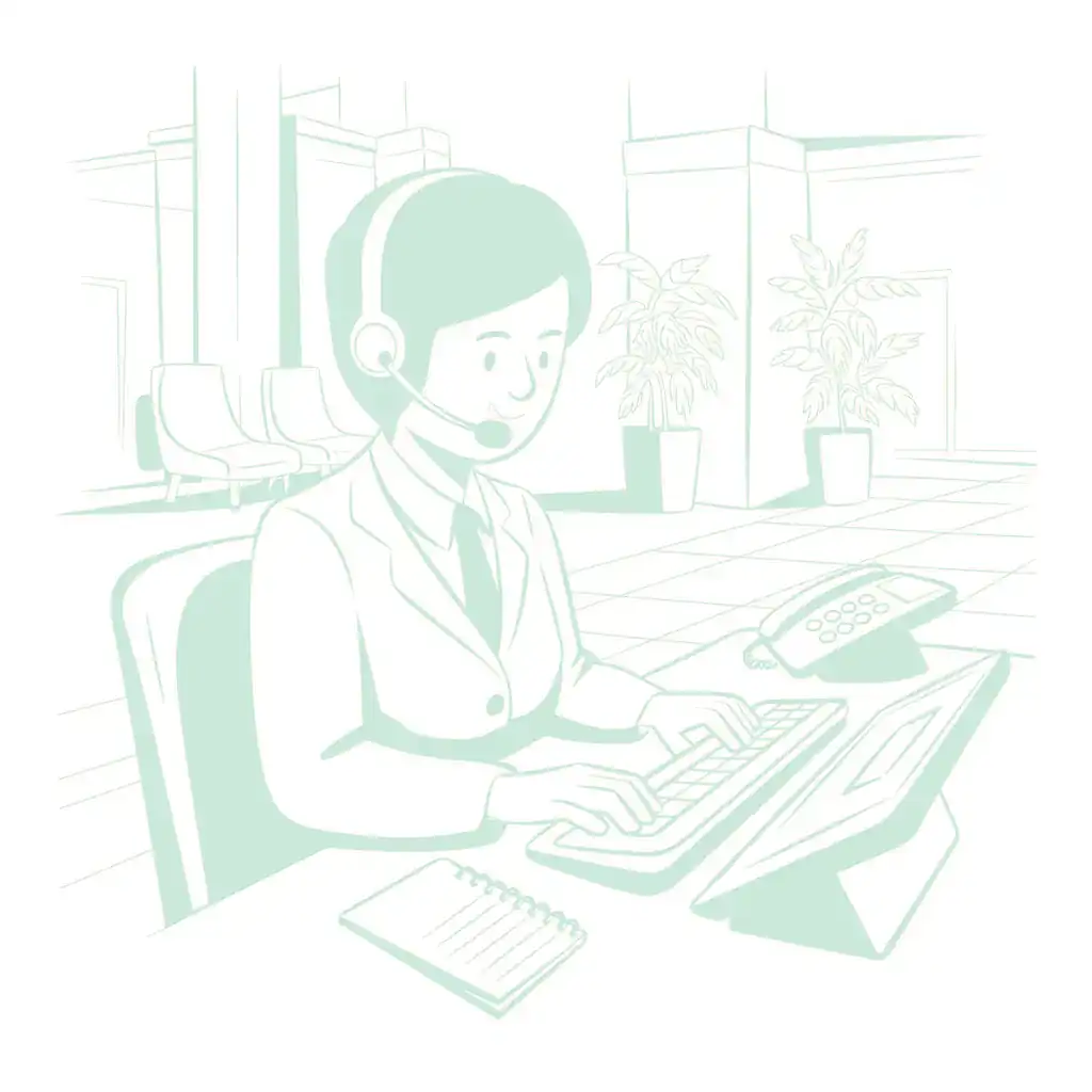 Reservations assistant's caricature.