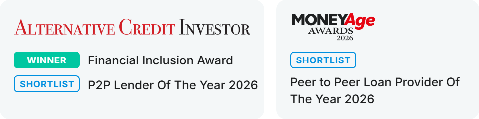 The Money Platform won the Alternative Credit Investor Financial Inclusion Award and was shortlisted for P2P Lender of the Year 2026 and the Money Age Awards Peer to Peer Loan Provider of the Year 2026
