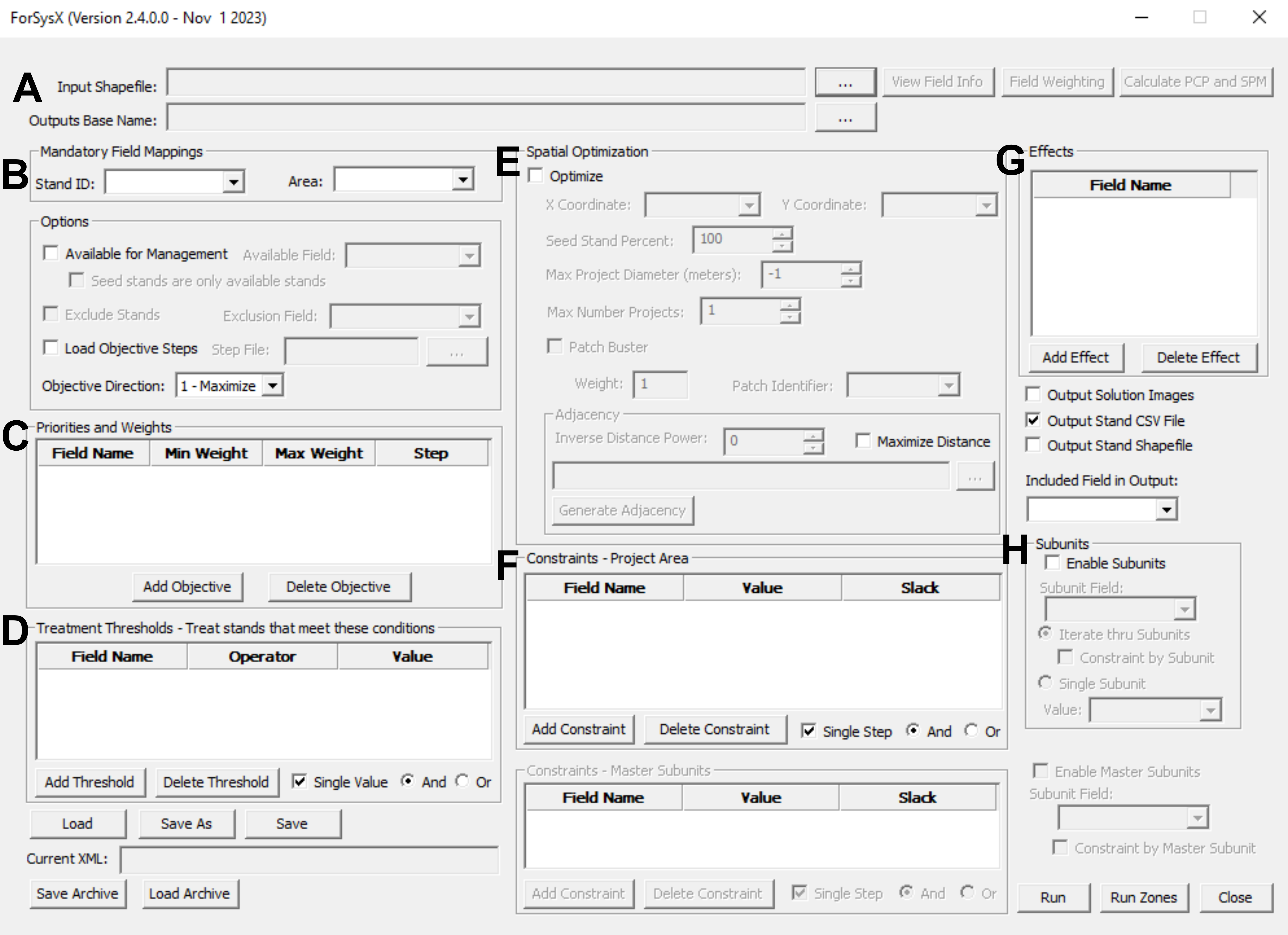 ForSysX user interface.