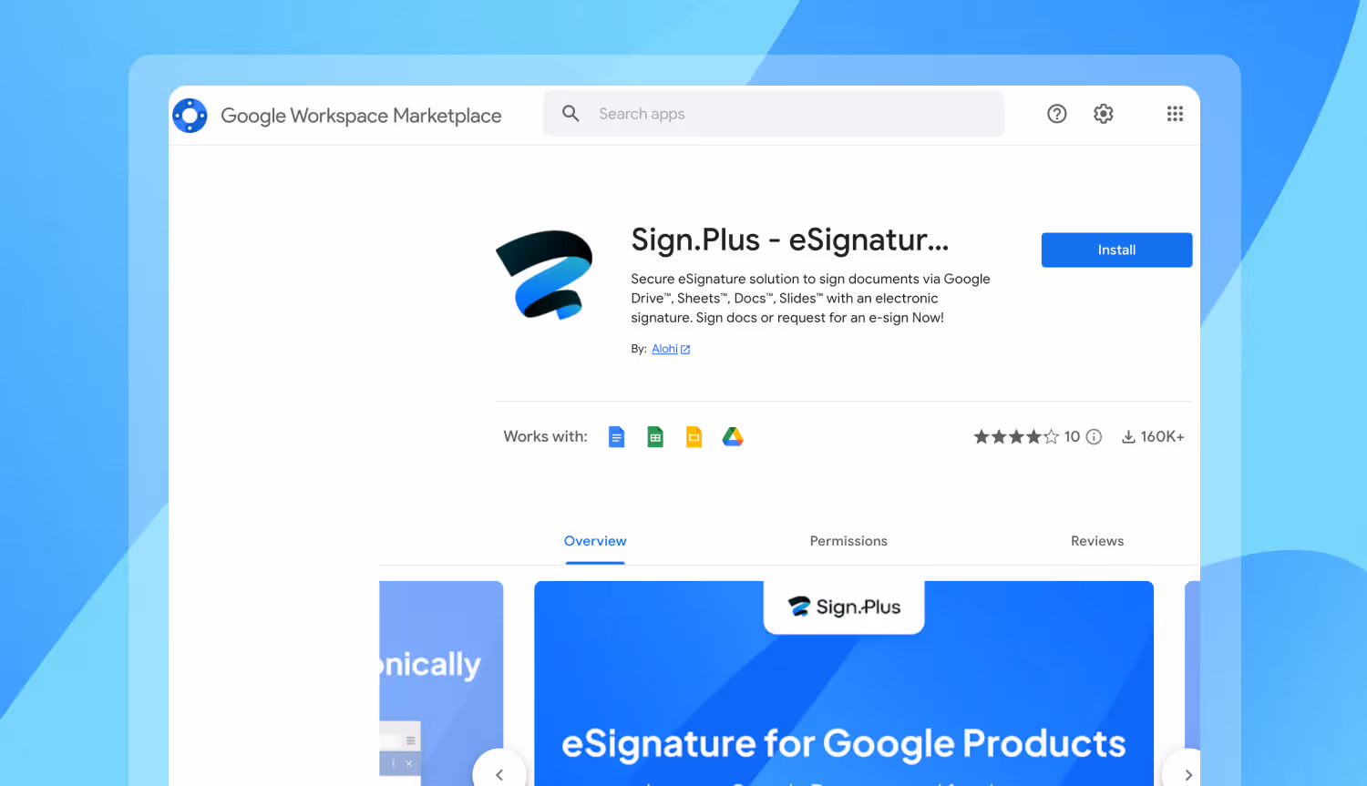 Sign.Plus Google Workspace-Marktplatz