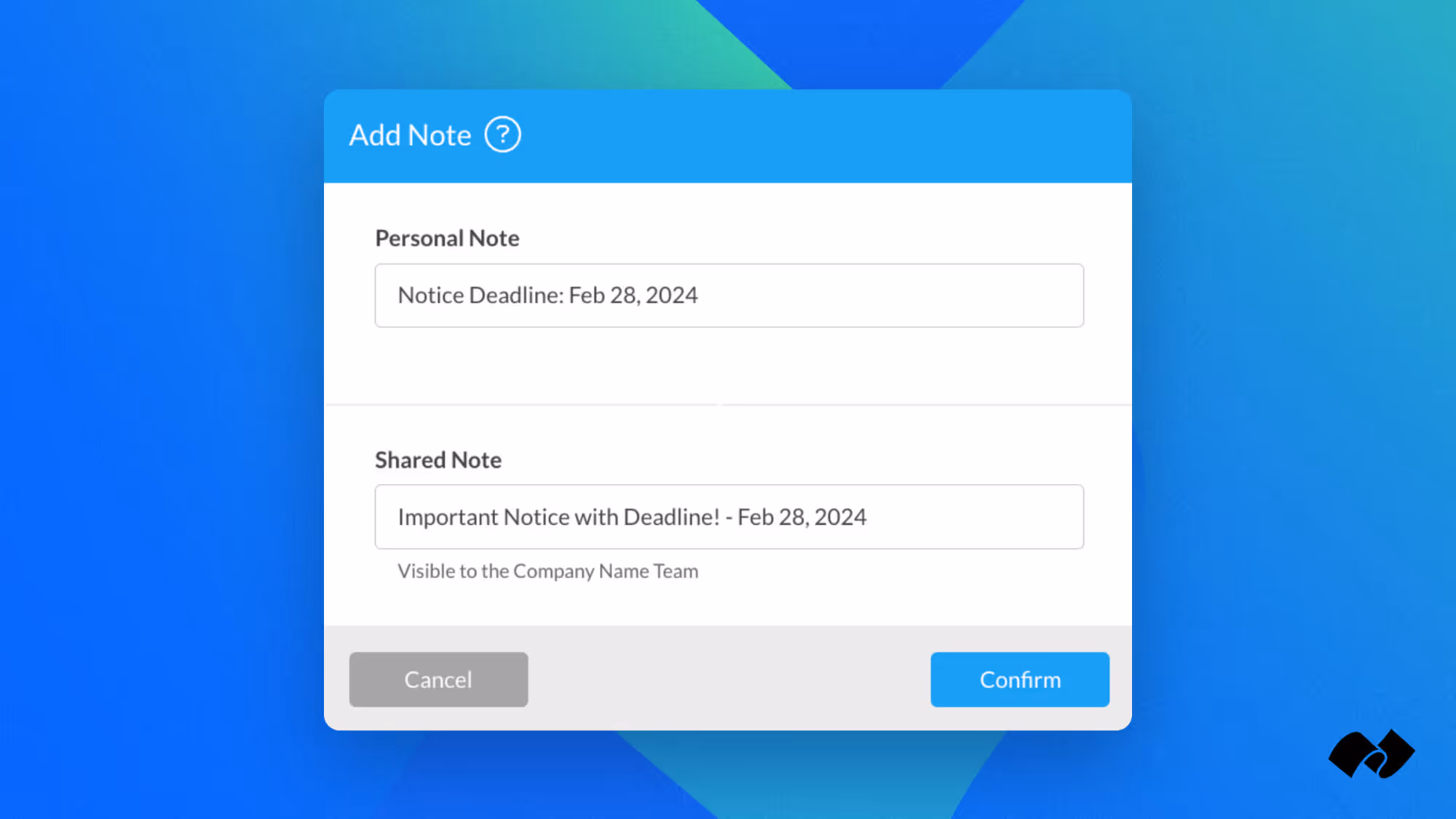 shared notes feature fax.plus