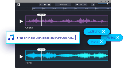 A screen pop up of a voice audio program for audio edit.